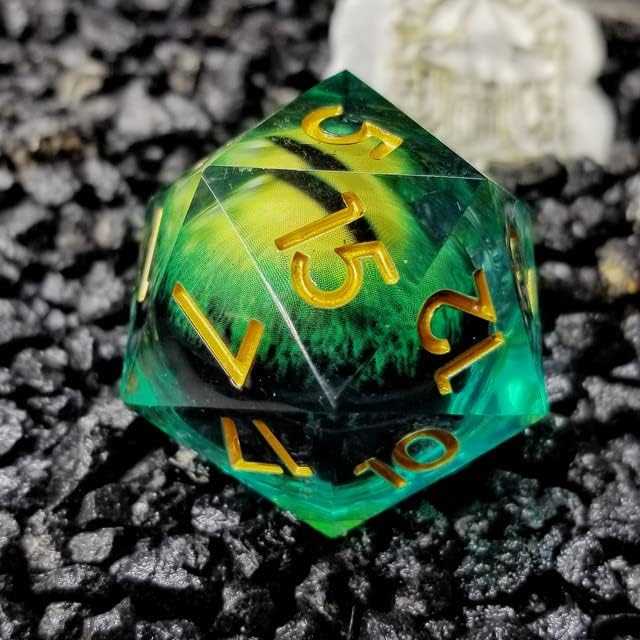 Sage’s Portal Dados de ojos de núcleo líquido de 1.299 in D20 con núcleo de vidrio para DND Dungeons and Dragons Pathfinder RPG TTRPG (Eye of The