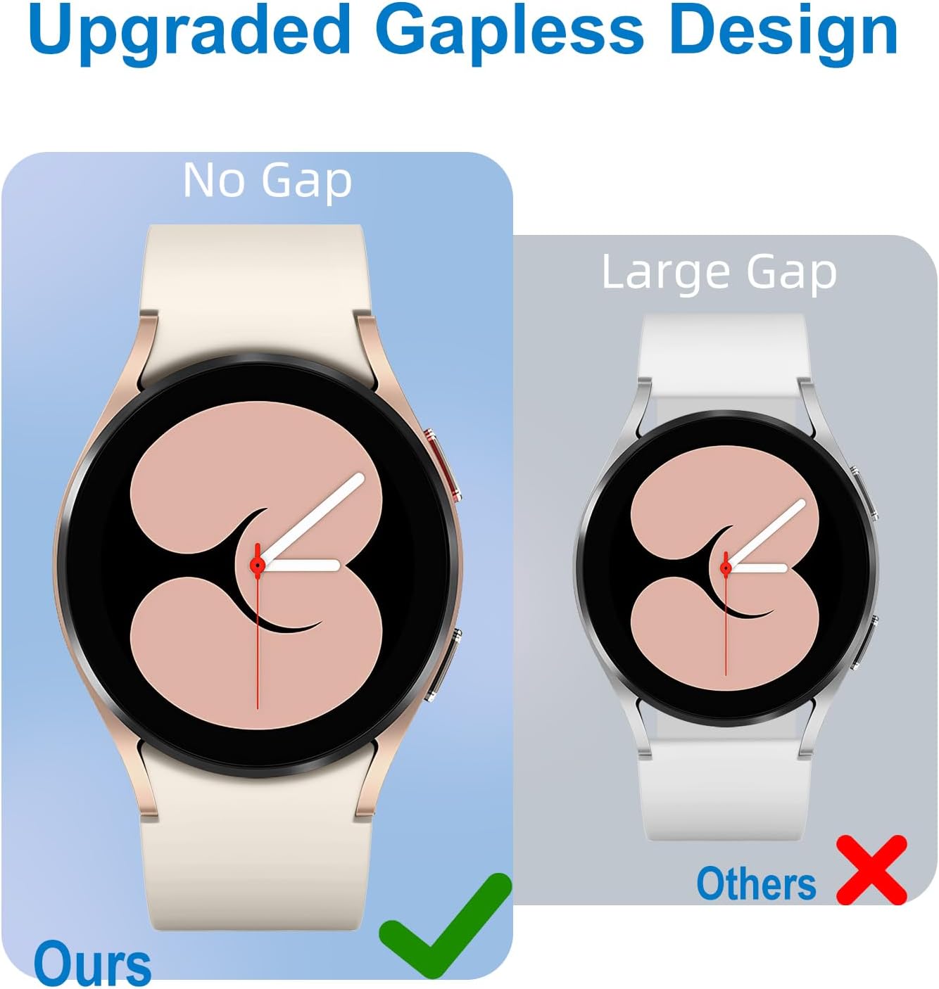 Lerobo Paquete de 5 correas sin huecos compatibles con Galaxy Watch 654Watch 5 Pro BandGalaxy Watch 4, correa deportiva de silicona suave de 0.787