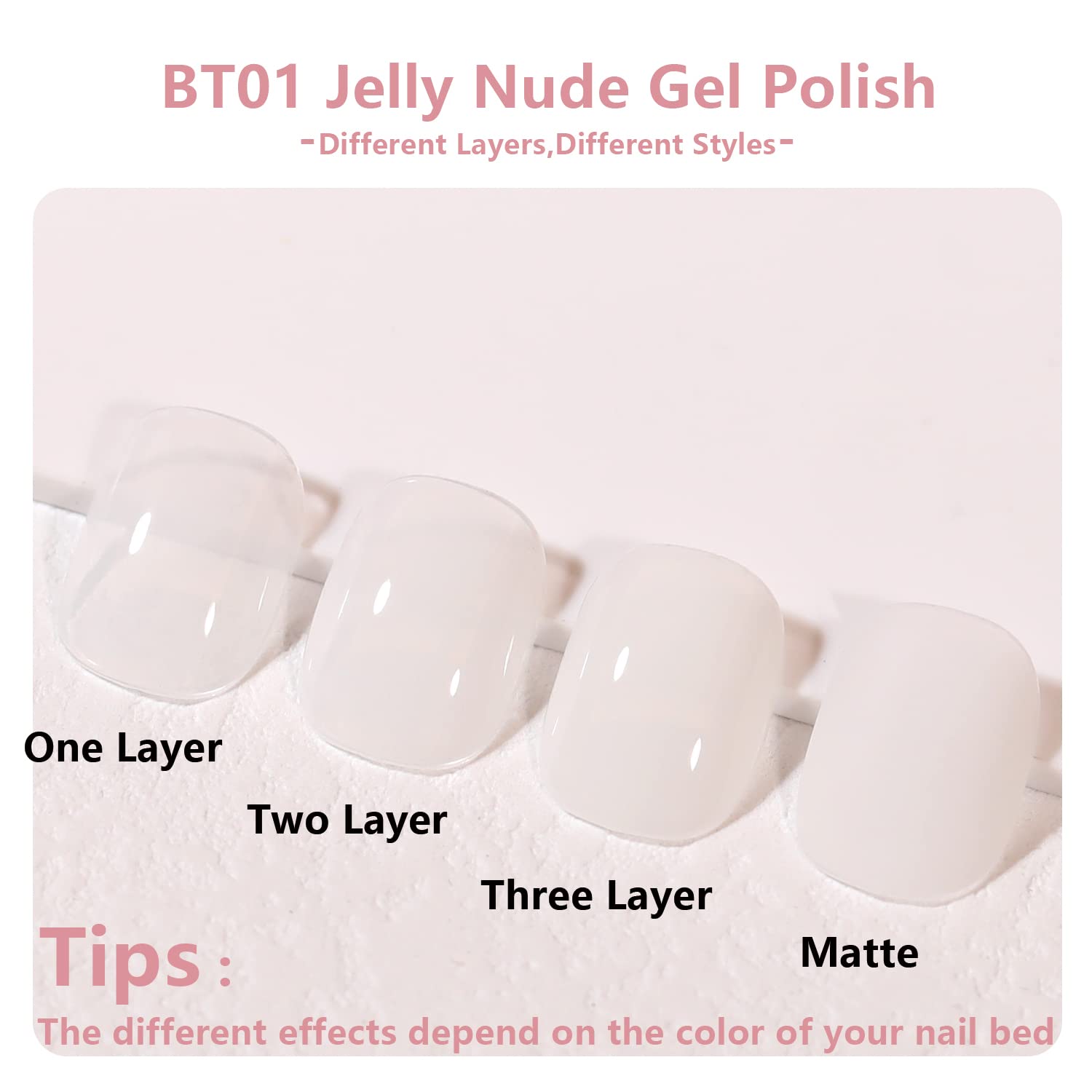OPUIU Esmalte de uñas de gel blanco lechoso, esmalte de gel translúcido, esmalte de uñas en gel translúcido, color UV LED, 0.5 fl oz