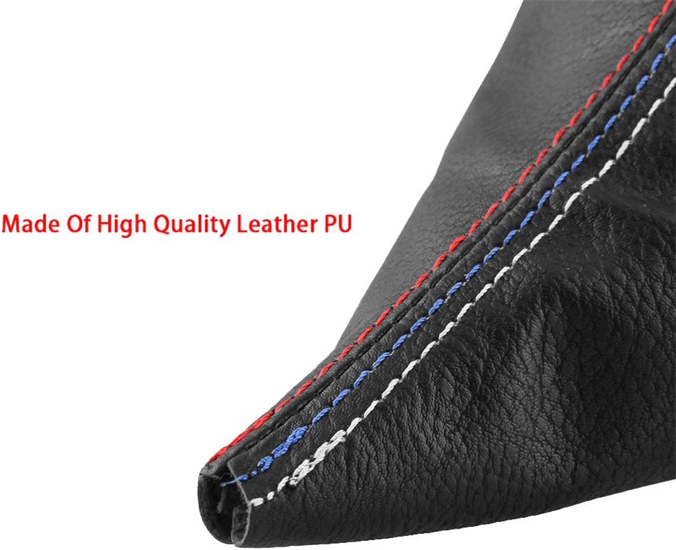 Pursuestar 2 unidsset manual de la palanca de cambios del coche collar cuero freno de mano funda para BMW Serie 3 1999-2005 E46 1991-1998 E36 M3