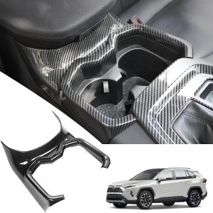 Funda para portavasos de agua para consola central RAV4, compatible con accesorios Toyota RAV4 2023 2022 2020 2021 2019 ABS fibra de carbono Funda para portavasos de agua para consola central RAV4, compatible con accesorios Toyota RAV4 2023 2022 2020 2021 2019 ABS fibra de carbono