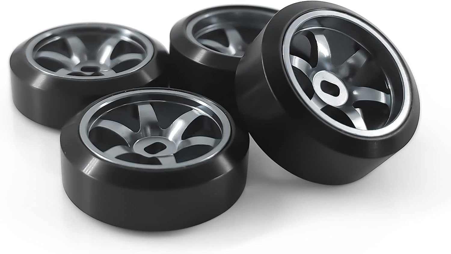 Llantas de rueda de 6 radios y neumáticos de deriva de coche RC para 128 RC Hobby modelo, 2 N+2* W 4 llantas de aleación de aluminio de 0.787 in