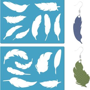 GORGECRAFT Plantilla de 2 estilos con forma de joyería, aretes reutilizables para hacer recortes de plumas de plástico, plantillas lapidarias para GORGECRAFT Plantilla de 2 estilos con forma de joyería, aretes reutilizables para hacer recortes de plumas de plástico, plantillas lapidarias para