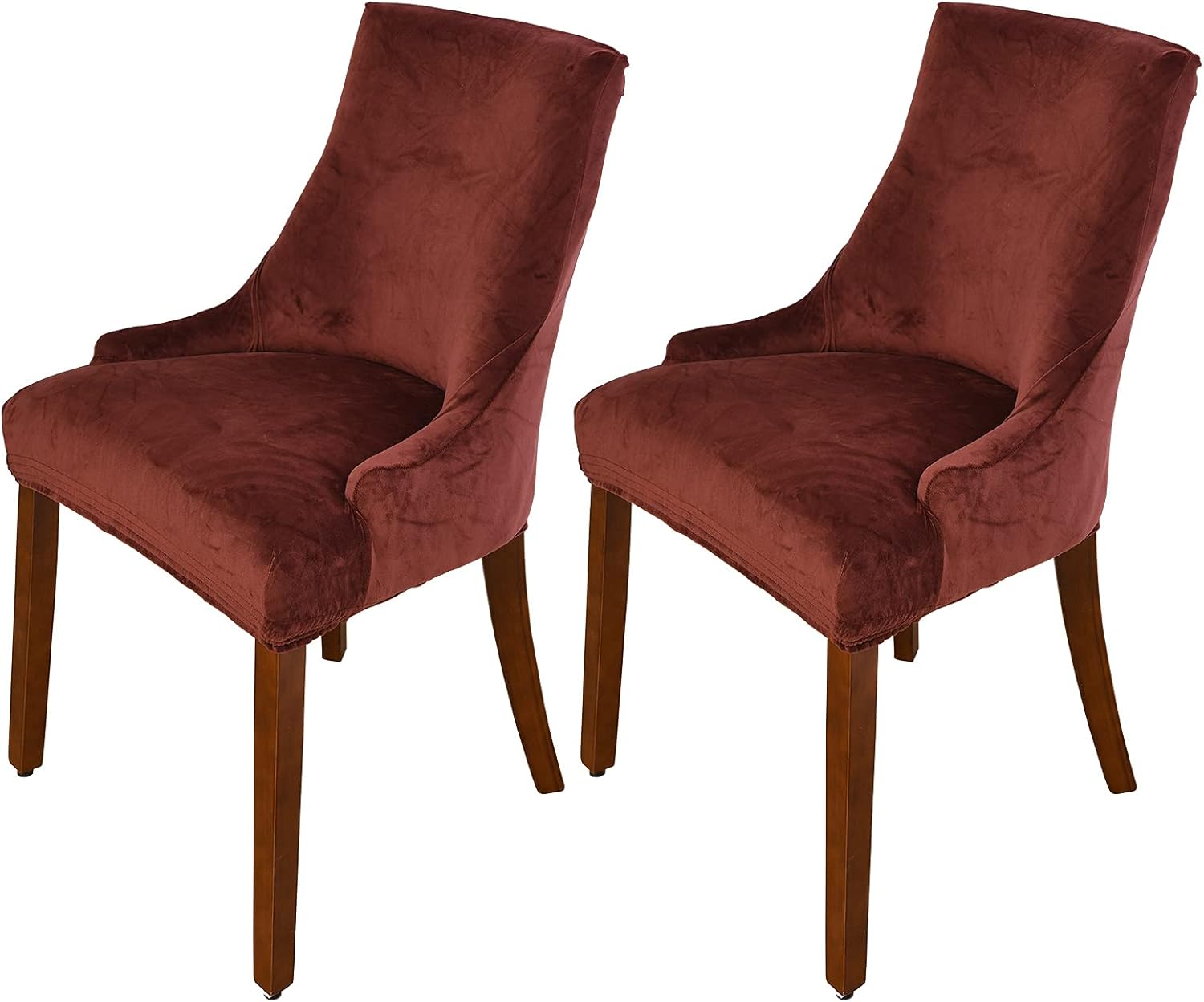MIFXIN Wingback – Fundas para silla lateral de comedor, paquete de 2 fundas elásticas de terciopelo para silla inclinada, fundas de asiento para