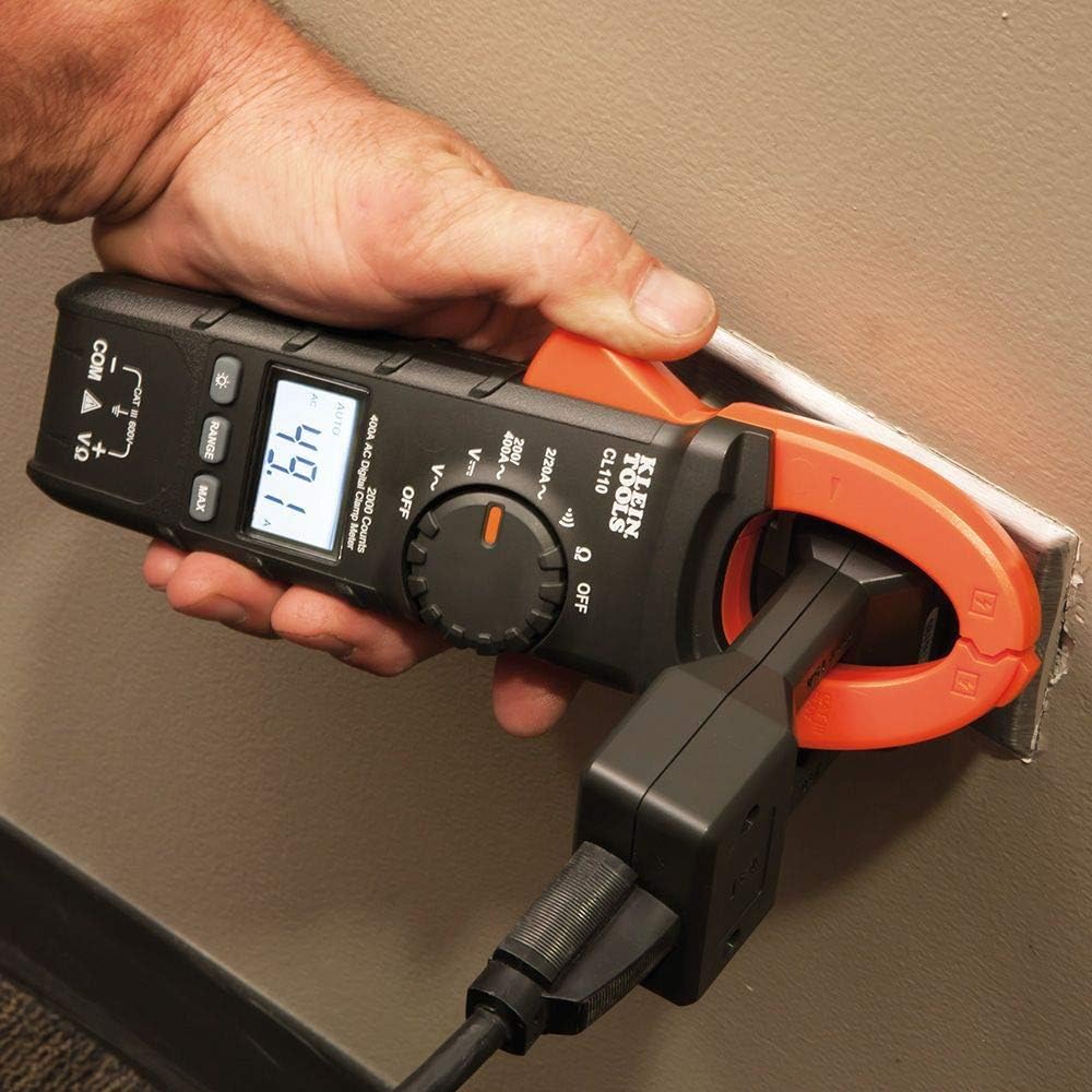 Klein Tools CL445 Medidor de abrazadera HVAC, TRMS de rango automático, NCVT, mide voltaje, corriente, temperatura, micro amperios, InRush y más