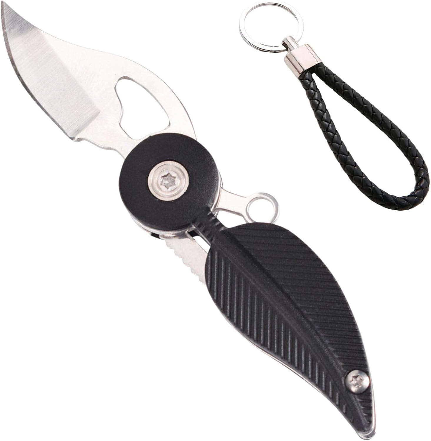 Navaja de bolsillo para mujer con cadena, cuchillo de bolsillo pequeño, cuchillos geniales, accesorios geniales, cuchillo Edc, mini cuchillo de