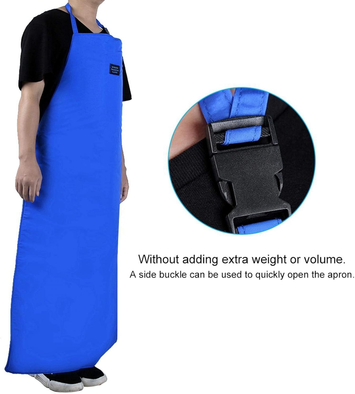 Delantal de seguridad a baja temperatura impermeable y transpirable con delantal criogénico ultra baja temperatura protección de nitrógeno azul