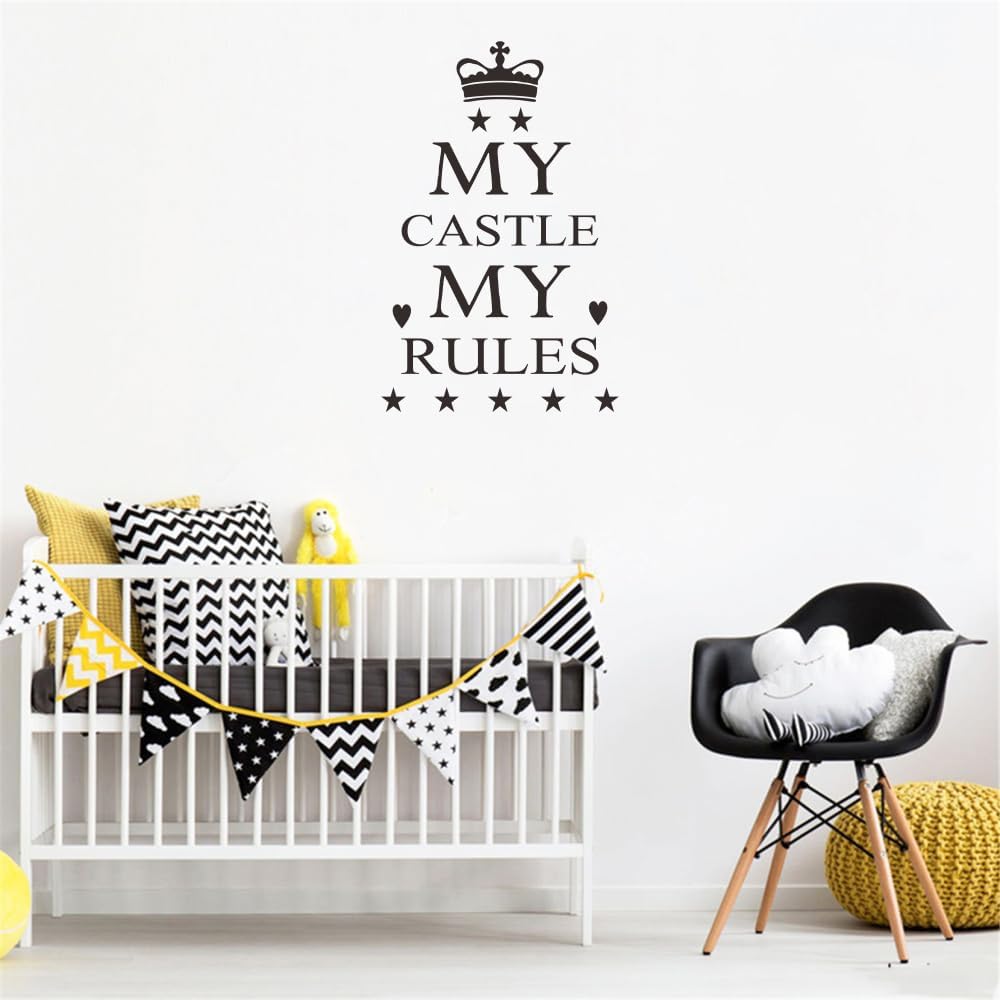 My Castle My Rules – Calcomanía de pared para niños, con cita inspiradora, calcomanía de vinilo  Decoración de habitación, mural para decoración del