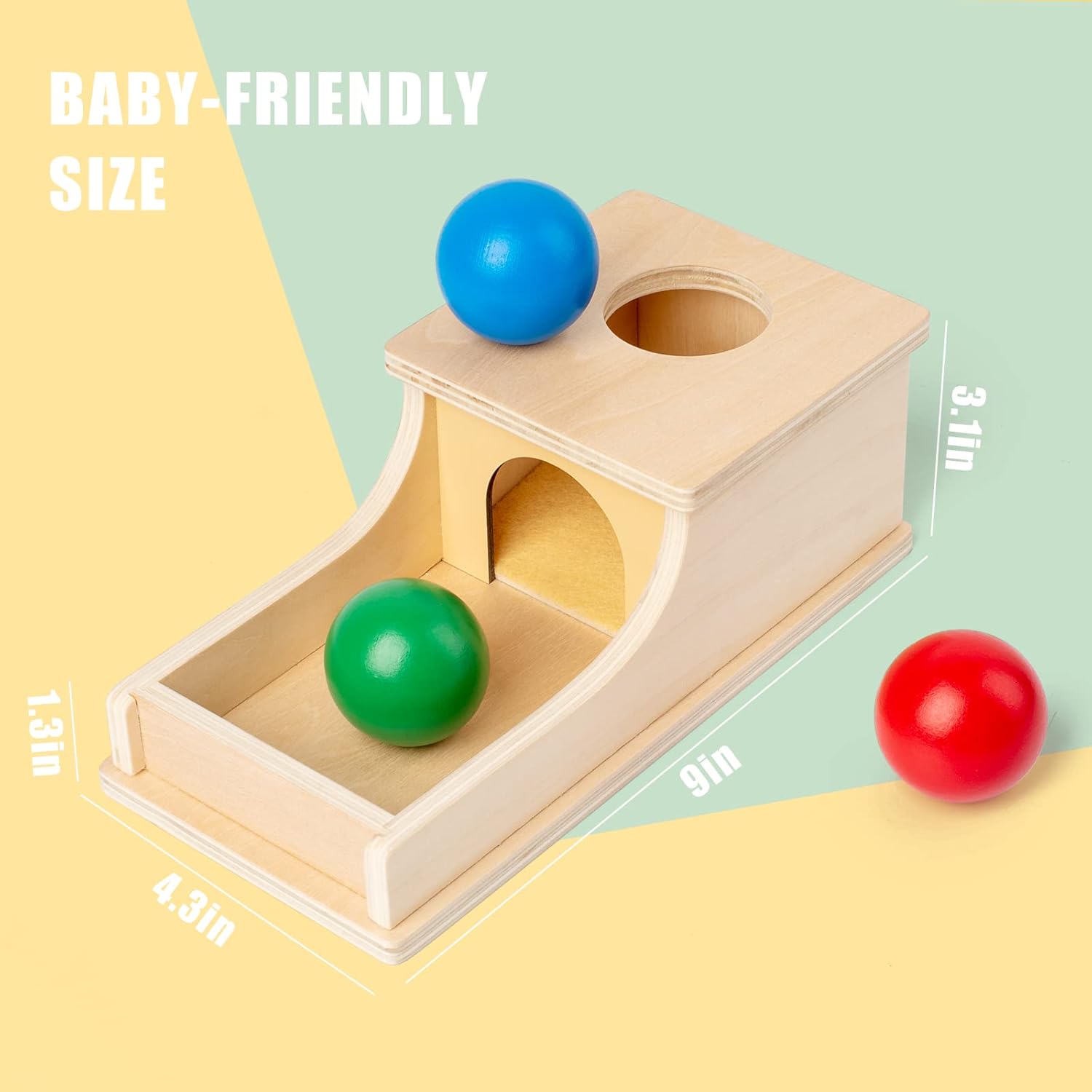 Busy edition Montessori Toys – Caja de permanencia de objetos de madera con sonido suave para bebés de 6 meses, 1, 2, 3 años, juguete para niños