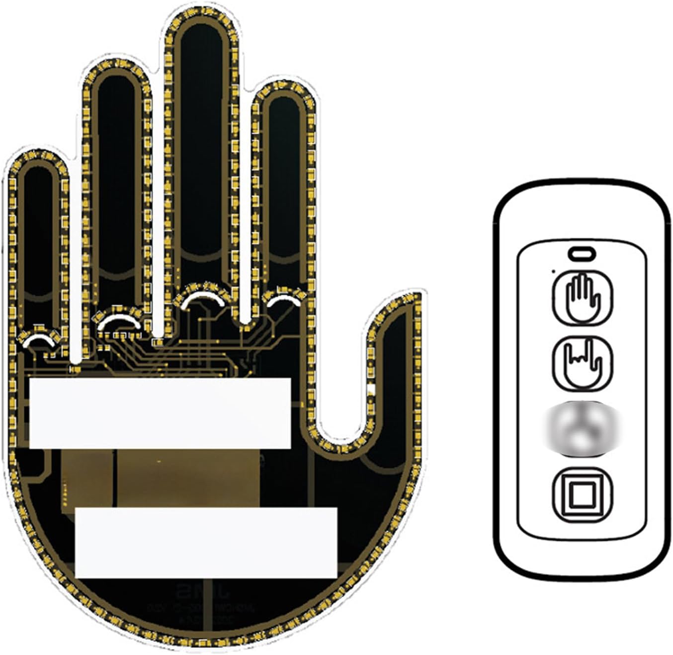 Luz de mano para automóvil, letrero LED, luz de gesto de mano con ventana remota, accesorios divertidos para automóvil, regalo para hombres y mujeres