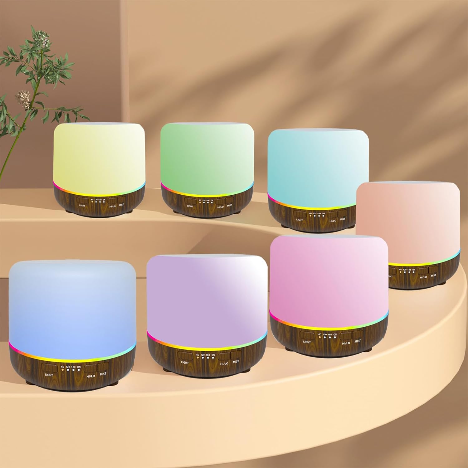 Mini difusor de aceite esencial de aroma de 6.8 fl oz, humidificadores ultrasónicos de niebla fría y difusor de aromaterapia 3 en 1 con luces