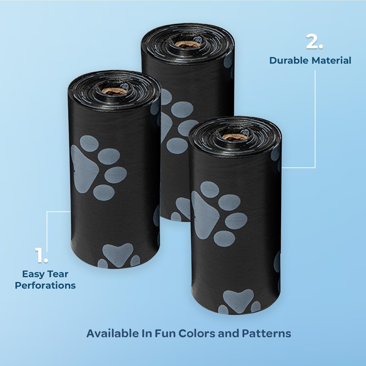 Best Pet Supplies – Bolsas para limpieza de excremento de perro, rollo de repuesto, uso en exteriores, a prueba de fugas y desgarros, plástico