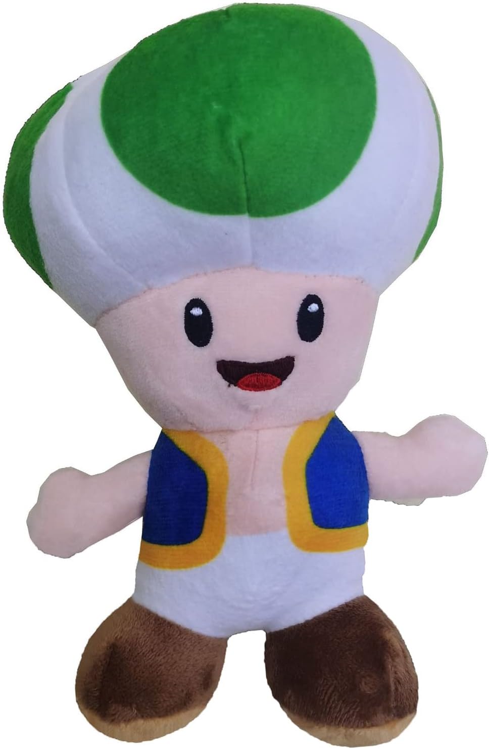 Peluche de sapo verde de hongo, posición de pie, muñeco de juguete de peluche de 8 pulgadas