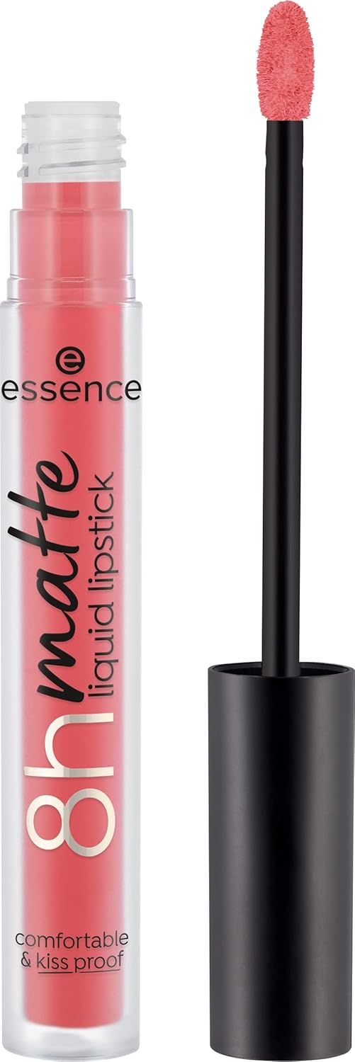 essence – Lápiz labial líquido mate 8h, altamente pigmentado con acabado mate a prueba de manchas, vegano y libre de crueldad (rojo ardiente)