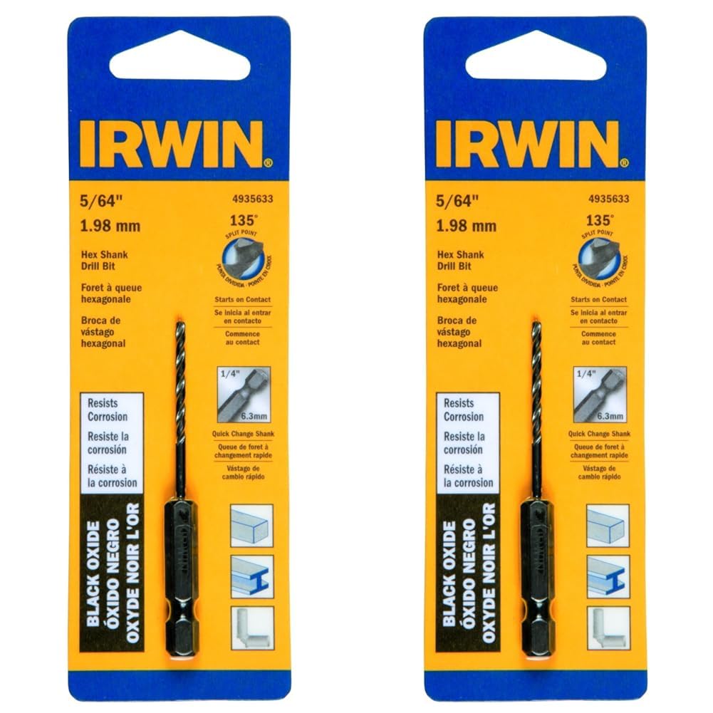 Irwin Tools 4935633 – Broca hexagonal de óxido negro, 564 pulgadas (paquete de 2)