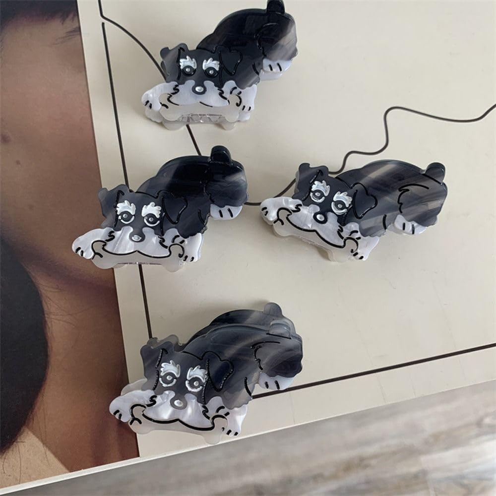 Clip de pico de pato negro pinza de pelo de perro pinza de acetato masticar hueso Schnauzer perro garra de pelo de las mujeres animales pinzas para