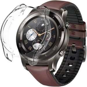 Funda protectora de pantalla compatible con Huawei Watch GT 2 de 1.654 in y 1.811 in, protector de pantalla para reloj inteligente, a prueba de Funda protectora de pantalla compatible con Huawei Watch GT 2 de 1.654 in y 1.811 in, protector de pantalla para reloj inteligente, a prueba de