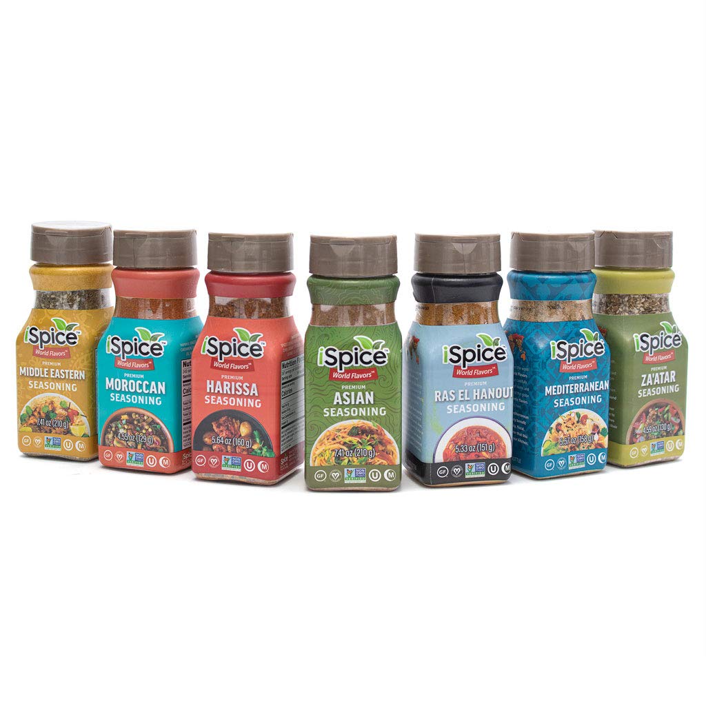 iSpice – Los juegos de especias y condimentos incluyen Harissa Ras El Hanout marroquí de Oriente Medio, asiática, mediterránea Zaatar condimentos
