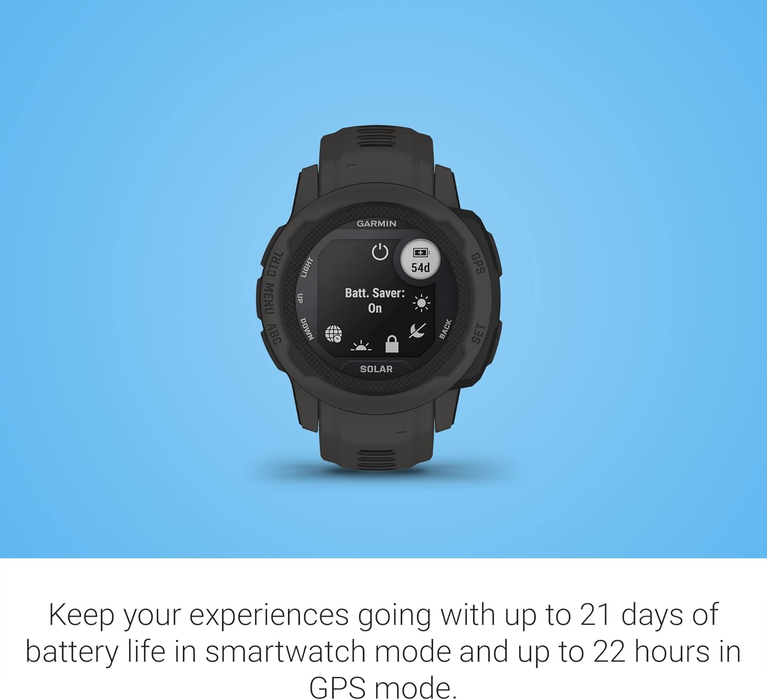 Garmin Instinct 2S, reloj resistente para exteriores de menor tamaño con GPS, fabricado para todos los elementos, con soporte multi-GNSS,