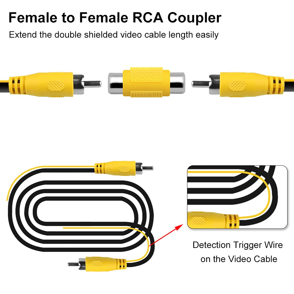 Cable largo de extensión RCA de doble blindaje de video y audio para caravana, camioneta, remolque, camión, vigilancia CCTV, cámaras de visión