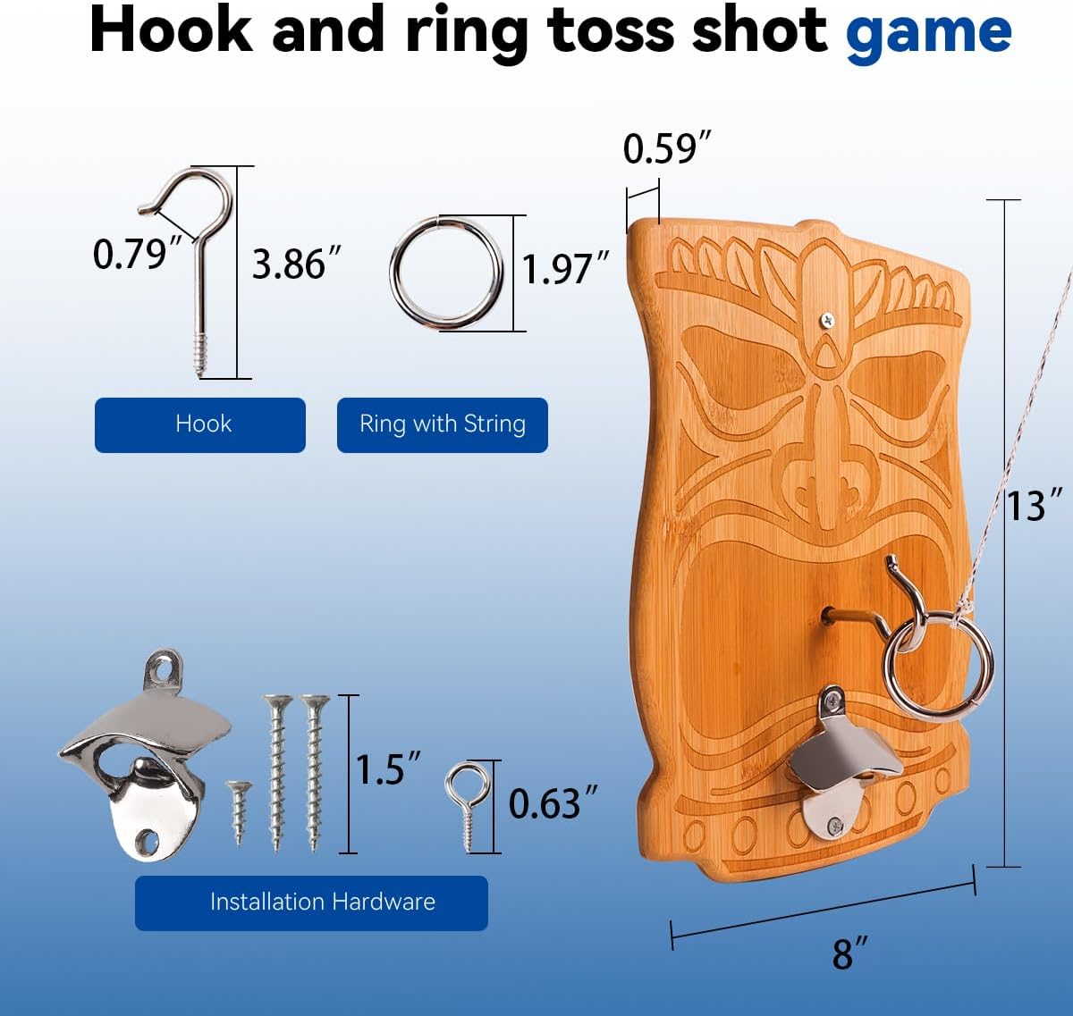 Juego de lanzamiento de anillos GSE para adultos, juego de lanzamiento de gancho y anillo, soporte de pared para exterioresinteriores, juego de