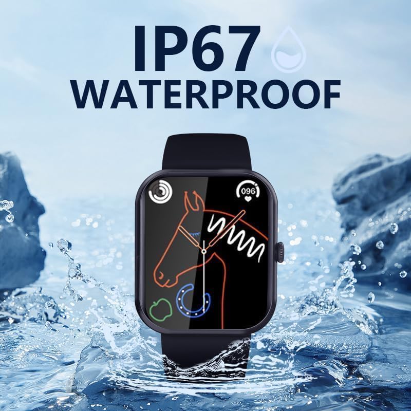Reloj inteligente Smartwatch con pantalla grande de 1.85 pulgadas, pantalla de bloqueo de contraseña de música y llamada de fitness, impermeable,