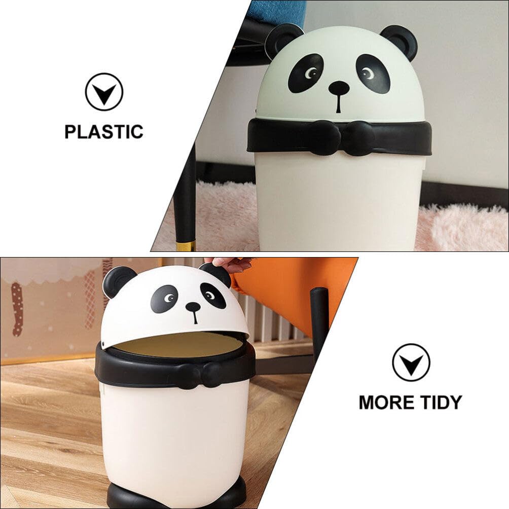 Happyyami Bote de basura pequeño de dinosaurio para habitación de los niños, bote de basura para oficina, papelera de panda de dibujos animados,