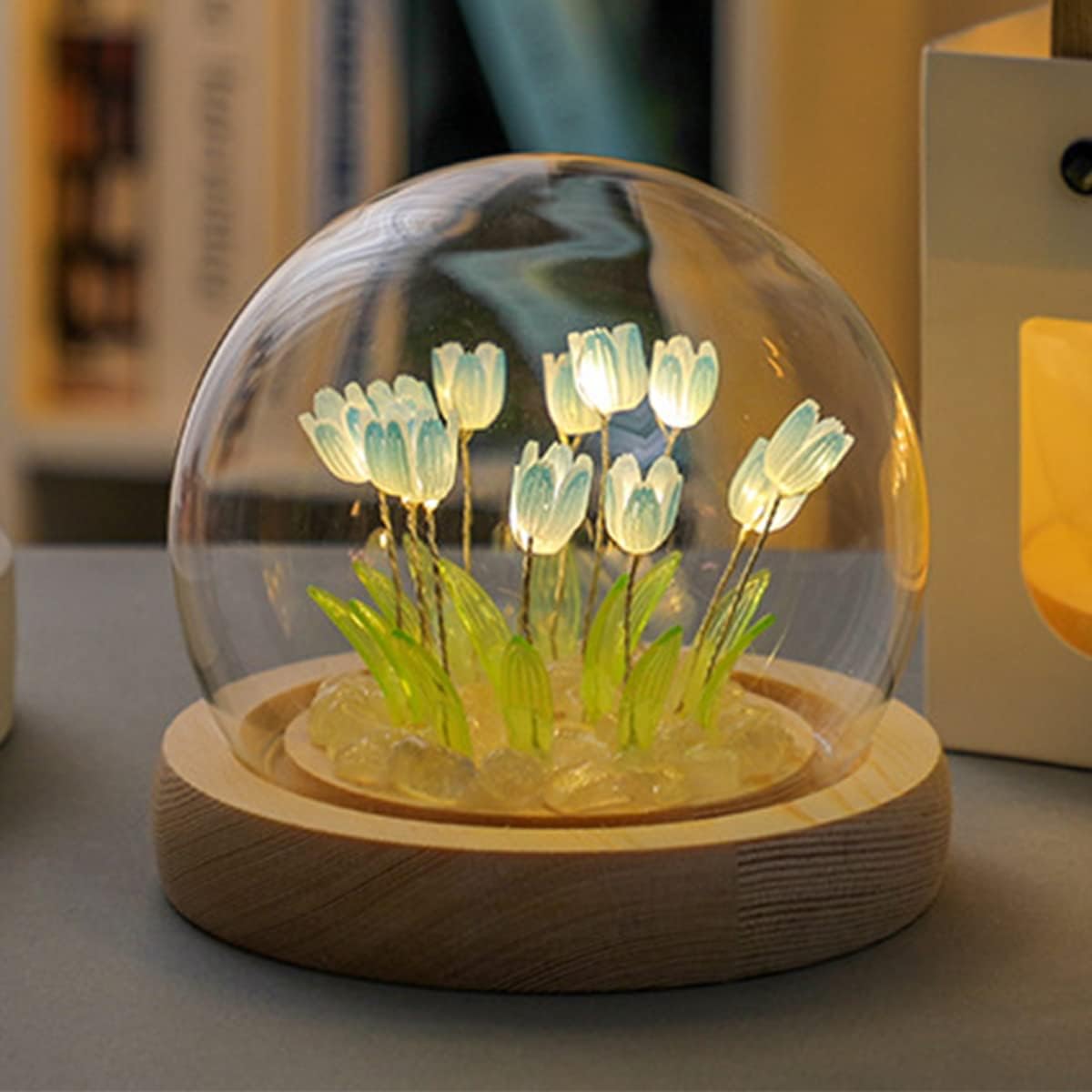Luz nocturna de tulipán, bonita lámpara de tulipán decorativa hecha a mano, lámpara de simulación de flores para niñas, amigos, aniversario,