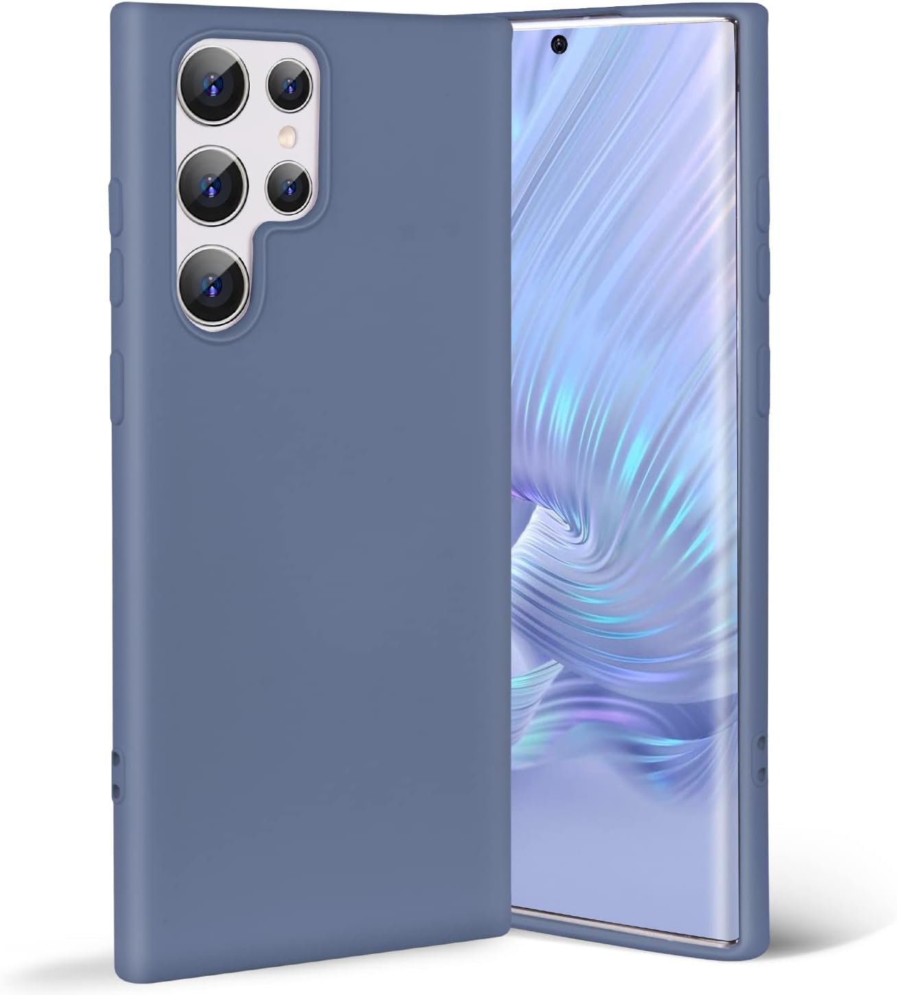 Boaixiaen Funda para Samsung Galaxy S22 Ultra 5G, silicona líquida, delgada, suave, TPU, protección de cuerpo completo, a prueba de golpes, para S22