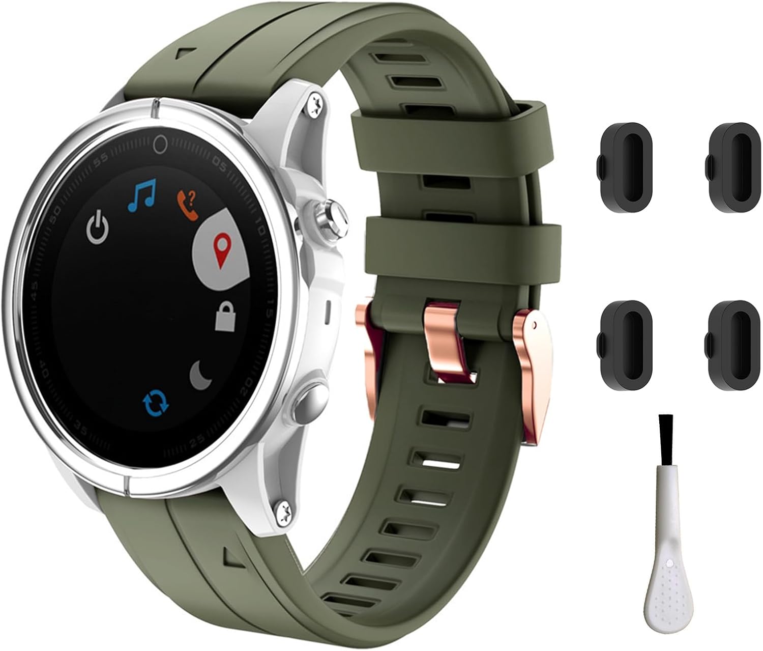 Correa de reloj de silicona de ajuste rápido de 0.78 pulgadas compatible con Garmin Fenix 7sFenix 6sFenix 6s ProFenix 5sFenix 5s Plus, correa