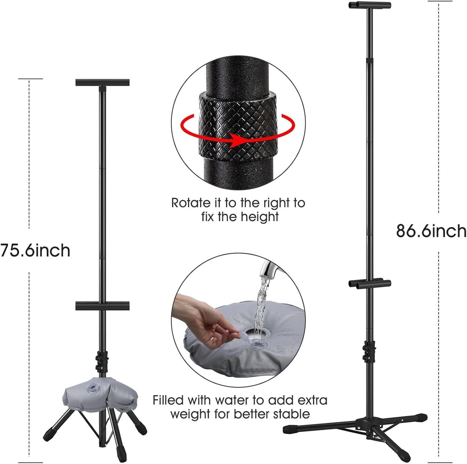 Rdiorry Soporte de letrero para exhibición – Soporte retráctil ajustable para póster – Soporte de banner de doble cara trípode para centro