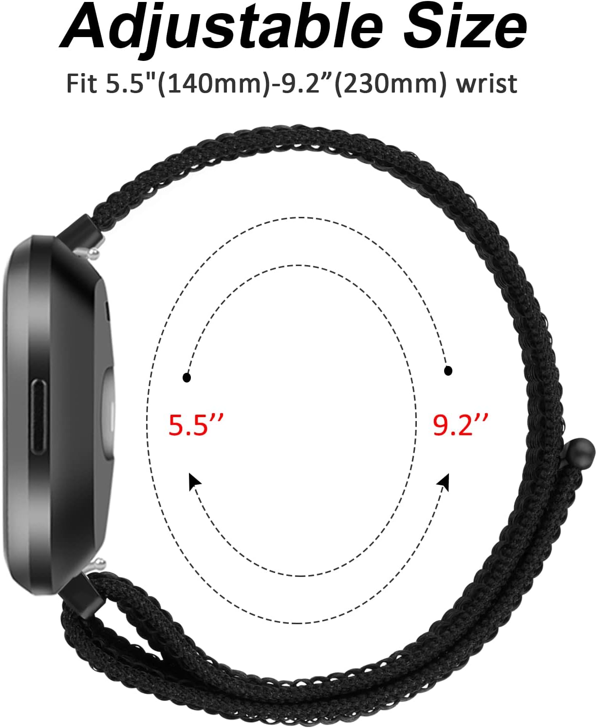 Bandas de nailon para Fitbit Versa 2 – Pulseras deportivas de repuesto suaves y transpirables para mujeres y hombres