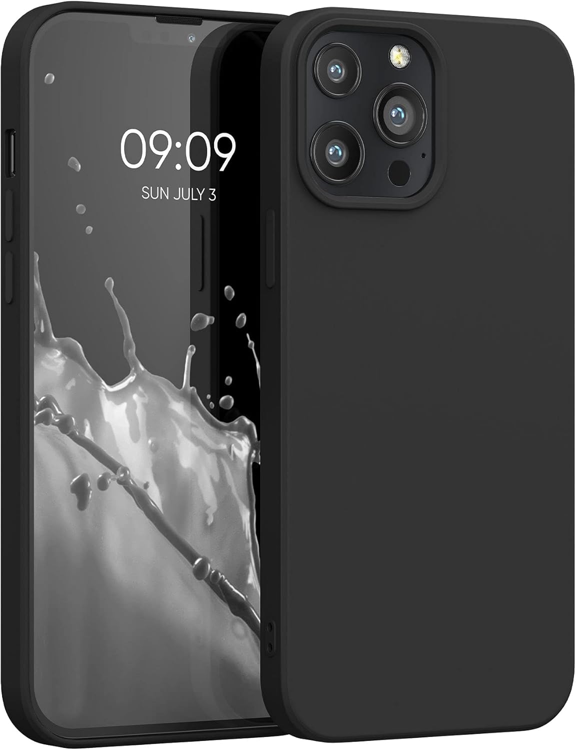 kwmobile Funda compatible con Apple iPhone 13 Pro Max – Funda protectora delgada de silicona TPU – Negro mate