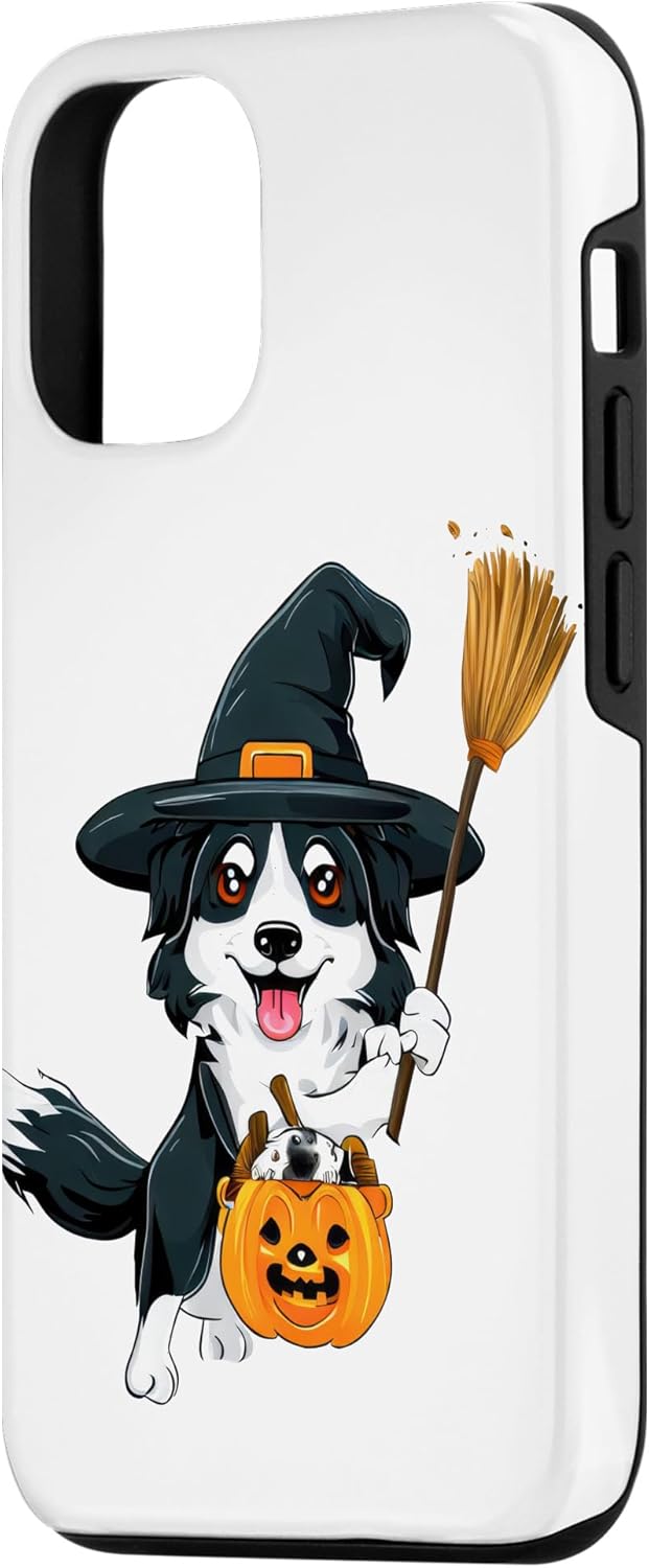 iPhone 14 Border Collie Halloween Witches Costume For Lover Dog Case