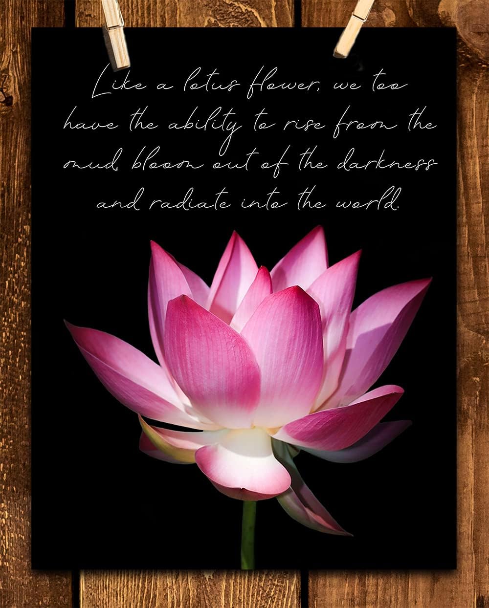TJ Originals Decoración de pared espiritual y bohemia con texto en inglés “Like a Lotus” (Like a Lotus Flower)  Namaste Zen y meditación estética