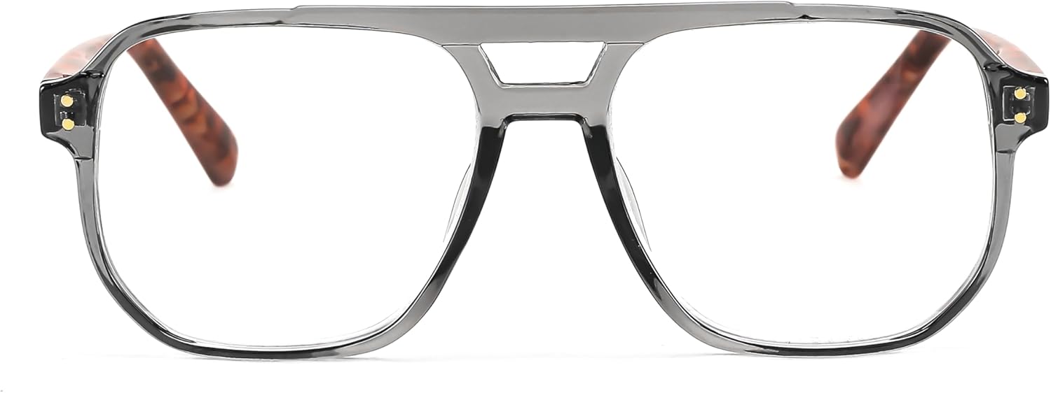 FEISEDY Retro Aviador Lectura Gafas Mujeres Hombres Azul Bloqueo Luz Lector Plástico Ligero Marco B0071