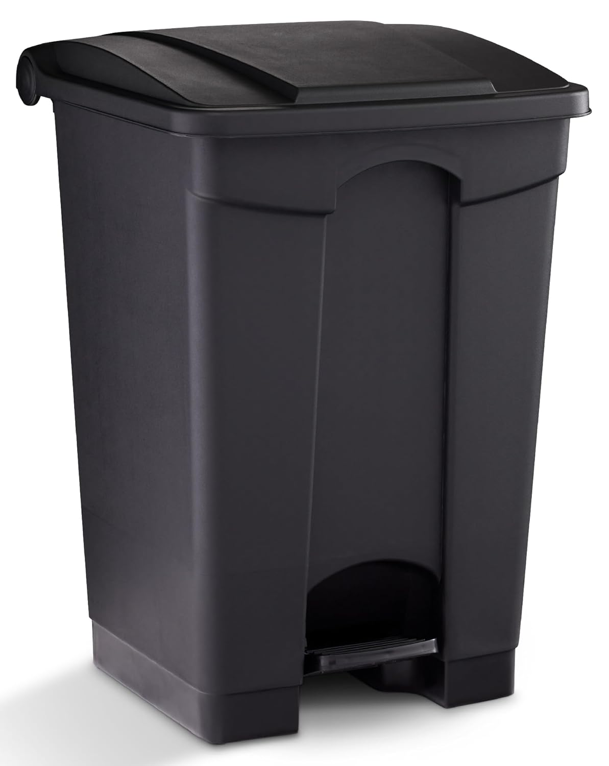 Safco Productos Papelera de plástico para eliminación manos libres, ideal para uso doméstico y comercial, 12 galones, negro (9925BL)