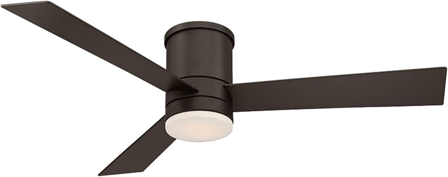 Axis Smart – Ventilador de techo empotrado de 3 aspas para interiores y exteriores, 52 pulgadas, bronce con kit de luz LED de 3500 K y control
