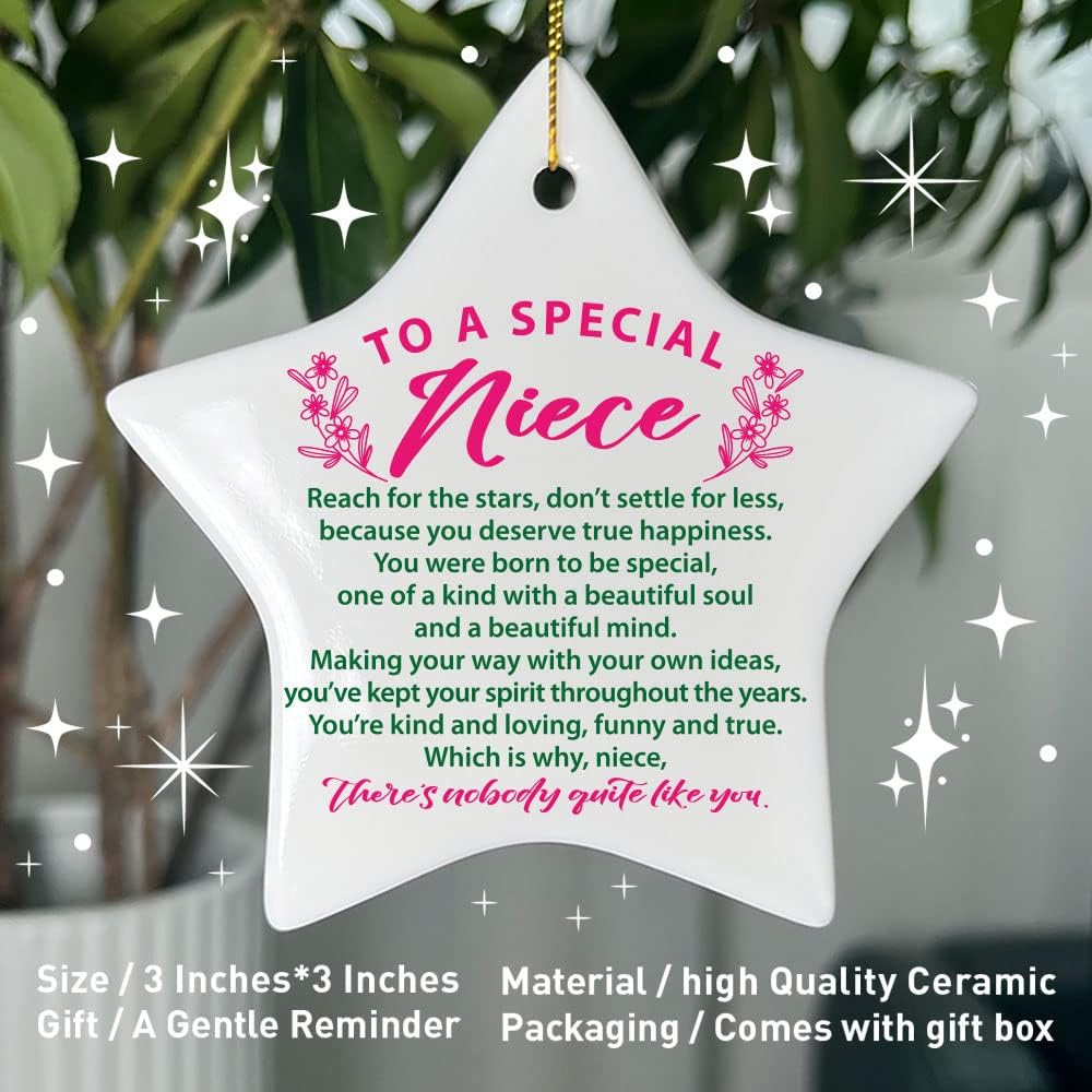 Adorno de Navidad para sobrina, con texto en inglés “You’re Kind Loving Funny and True”, regalo de recuerdo de graduación de cumpleaños, regalo para