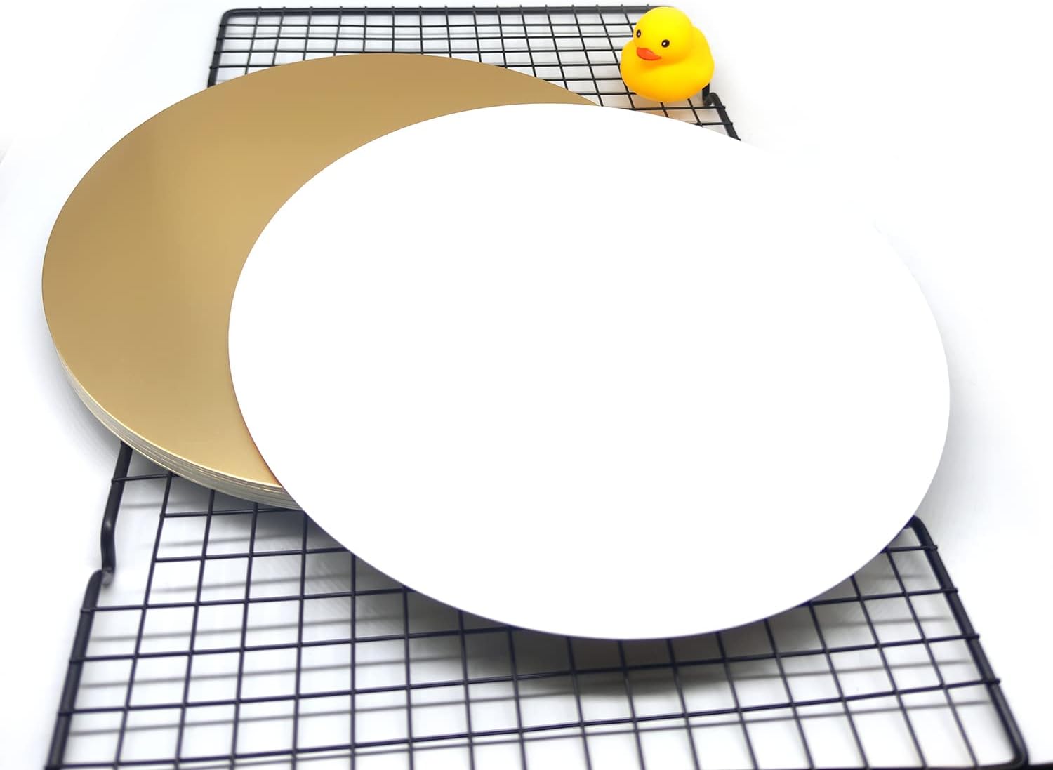 Mombake Tableros redondos para tartas, paquete de 10 soportes para tartas, base circular de cartón (dorado, 10 pulgadas)