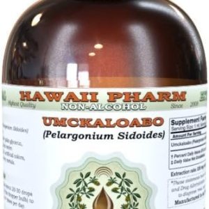 Hawaii Pharm Umckaloabo Extracto líquido sin alcohol, Umckaloabo (pelargonium Sidoides) Suplemento herbario de glicerito de raíz seca, 2 onzas Hawaii Pharm Umckaloabo Extracto líquido sin alcohol, Umckaloabo (pelargonium Sidoides) Suplemento herbario de glicerito de raíz seca, 2 onzas