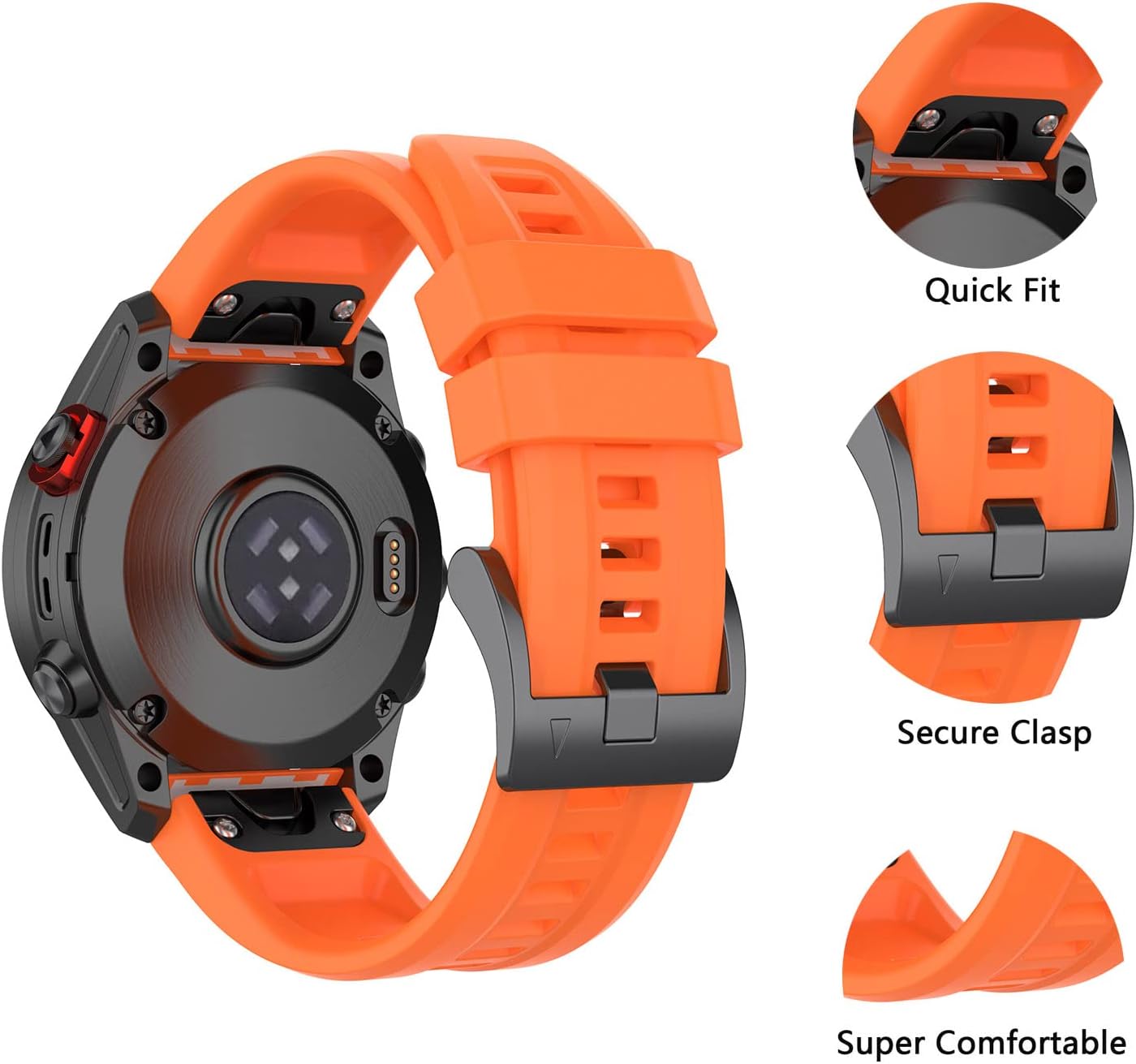 SENGKOB Compatible con Fenix 6 correas de 0.866in de silicona suave de fácil ajuste para relojes inteligentes Fenix 6