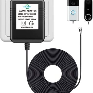 Timbre de puerta de 26 pies Transformador 18V500mA Adaptador de corriente para timbre de video Ring Nest Eufy Wyze Arlo Timbre de puerta inalámbrico Timbre de puerta de 26 pies Transformador 18V500mA Adaptador de corriente para timbre de video Ring Nest Eufy Wyze Arlo Timbre de puerta inalámbrico