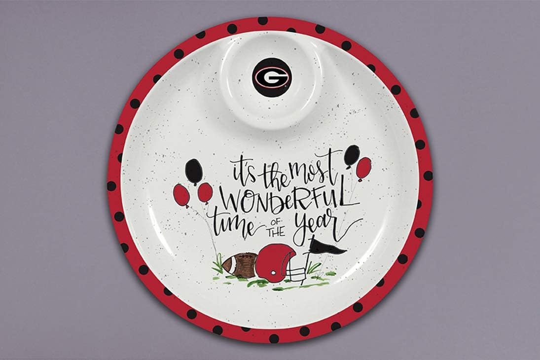 Magnolia Lane Georgia Bulldogs – Tazón de melamina con chip y dip