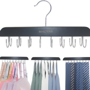 Colgador de brasier para organizador de armario, colgador superior sin mangas con madera de primera calidad, 16 ganchos ajustables, organizadores de Colgador de brasier para organizador de armario, colgador superior sin mangas con madera de primera calidad, 16 ganchos ajustables, organizadores de