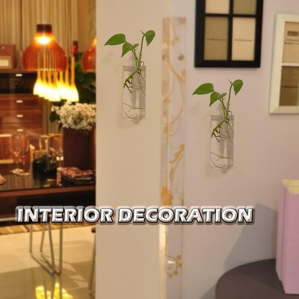 Macetas de pared para plantas de interior, macetas de terrario colgantes de pared, macetas de pared de vidrio para arreglos florales, soporte para