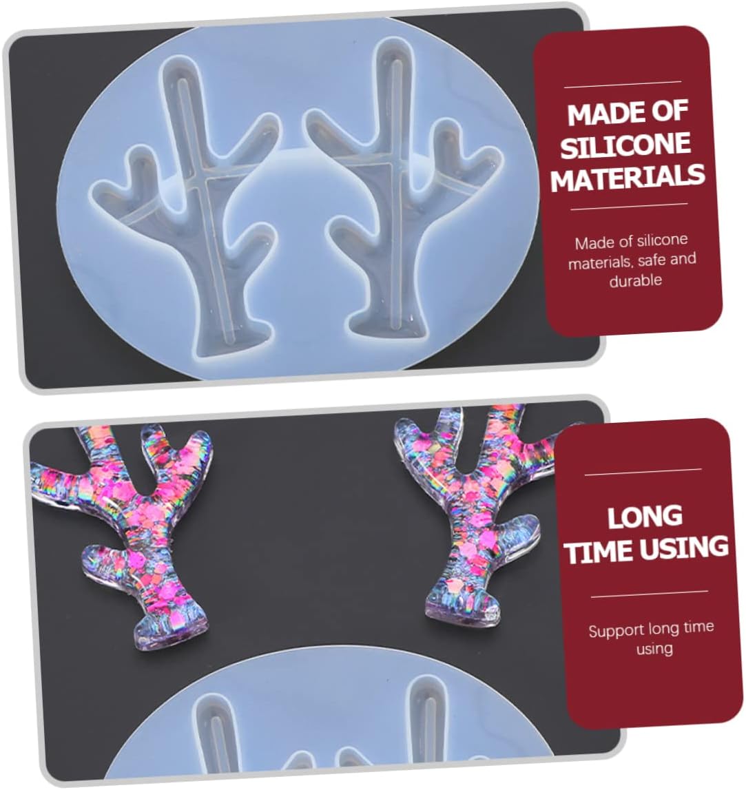 15 Pcs Antler Mold Stencils for Crafts Jeweled Hair Clips Elk Antler Molde De para Resina De para Gelatinas Silicone Mold White Antlers Supplies