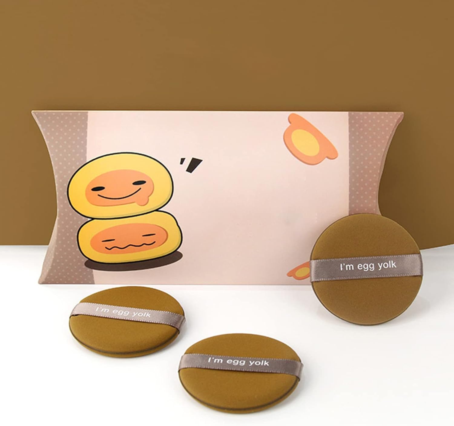 Esponja de maquillaje transpirable de doble cara de ajuste seguro para base de maquillaje compatible con mujeres sabor chocolate