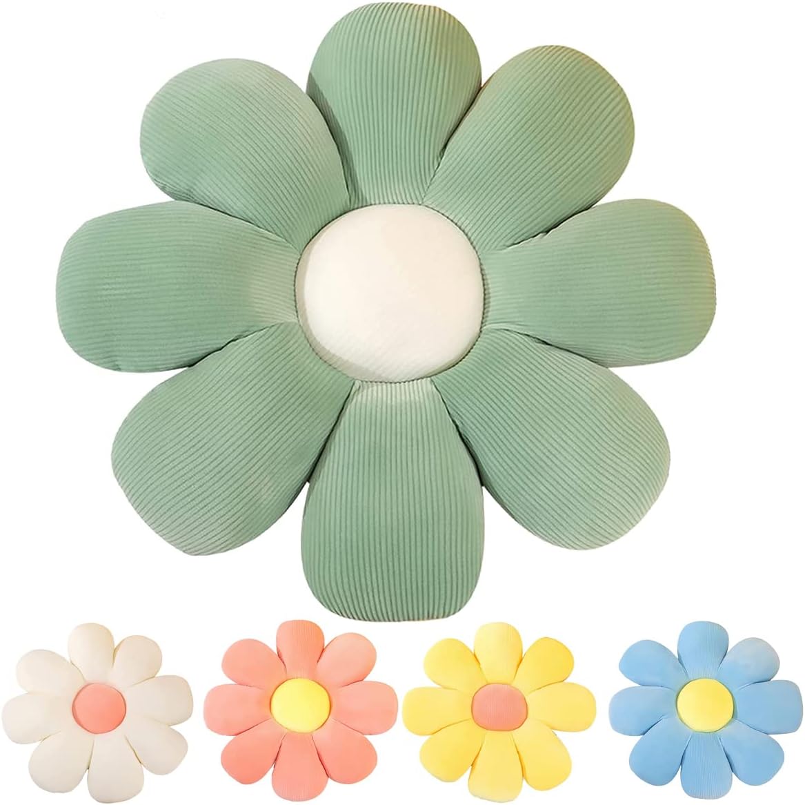 Almohada de suelo de flores, cojín de asiento de margarita, bonita decoración de habitación para niñas, felpa de flores para leer y descansar,