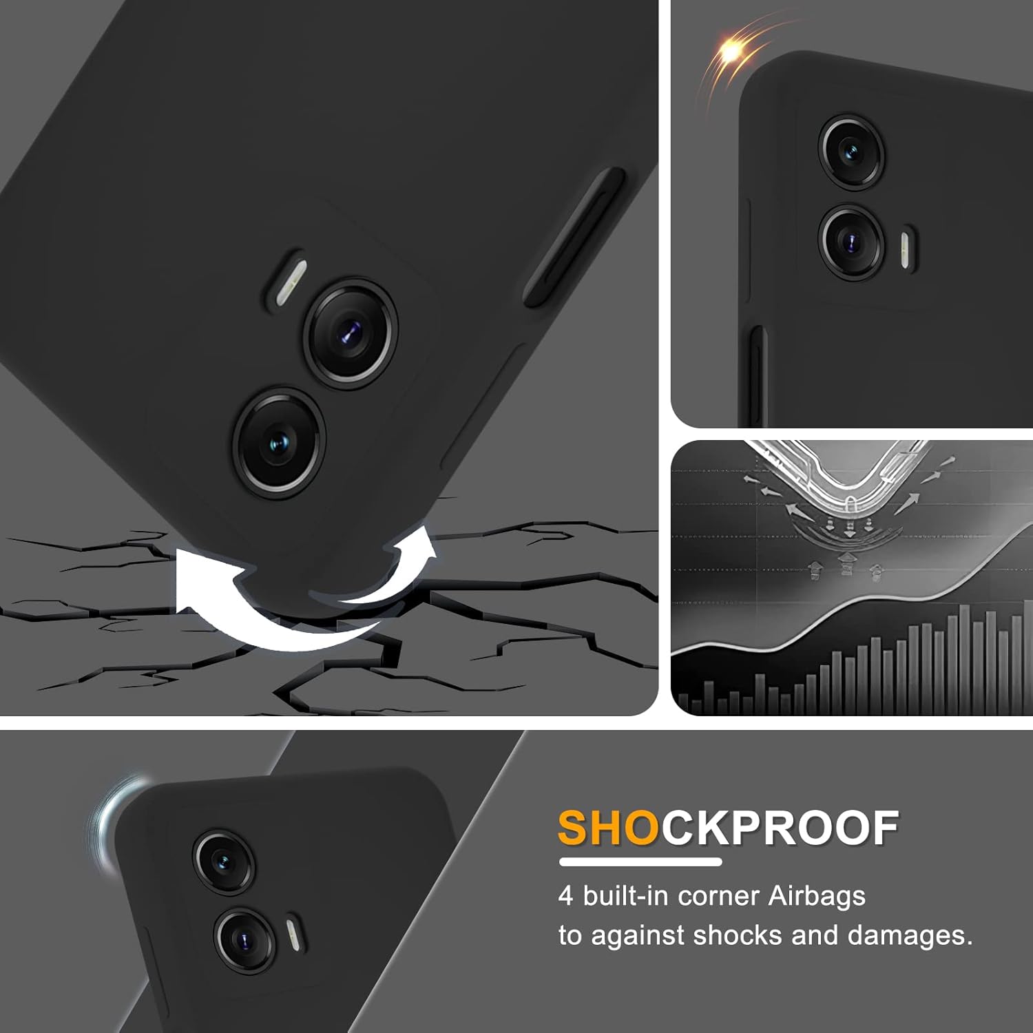 Funda para Motorola Moto G 5G 2023, funda de silicona con 2 protectores de pantalla, forro de microfibra antiarañazos, cuerpo completo, a prueba de